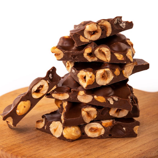 MILK CHOCOLATE BARKS - HAZELNUT-125g