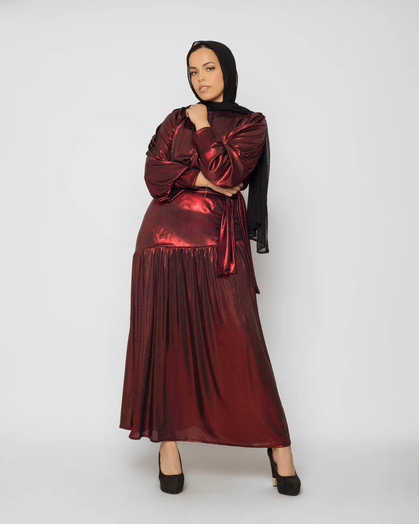 Midnight Maxi Disco Dress - Maroon