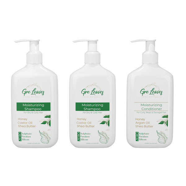 Bundle offer 2 Moisturizing Shampoo +Moisturizing Conditioner for Dry Damaged Hair