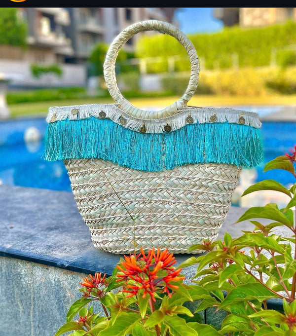 Baby blue beach bag