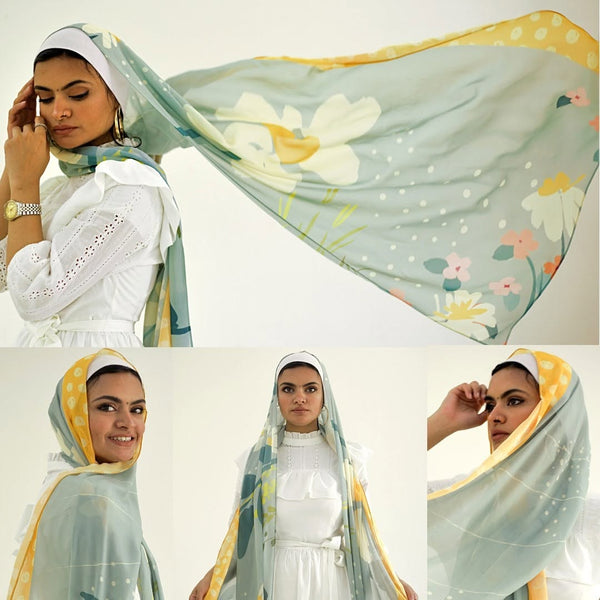 Chiffon scarf Sweet Alyssum
