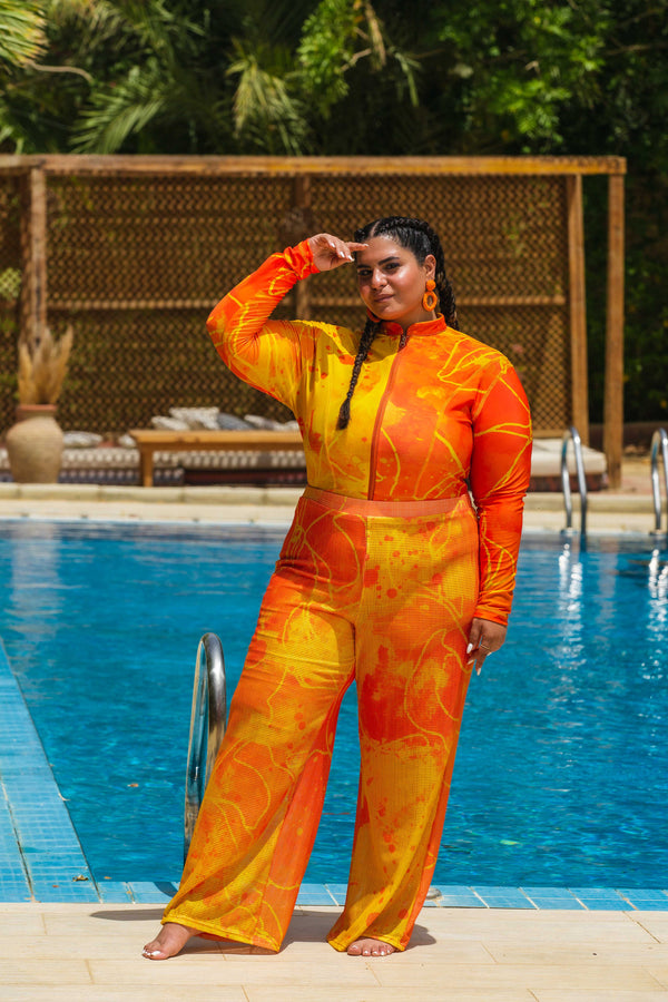 SPLASH CATSUIT SET - ORANGE