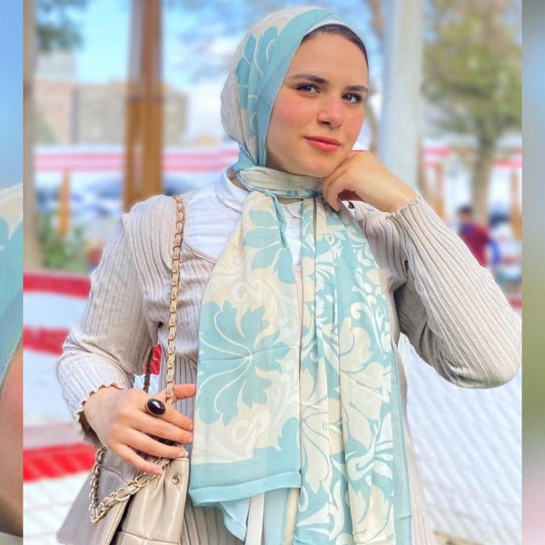Chiffon scarf Damask Mint