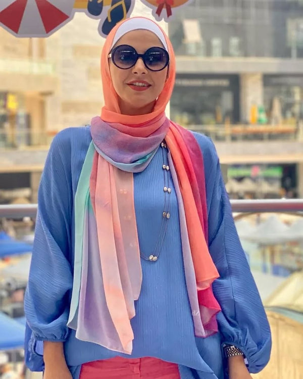 Chiffon scarf Cotton Candy