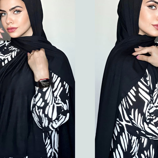 Black Premium jersey Hijab