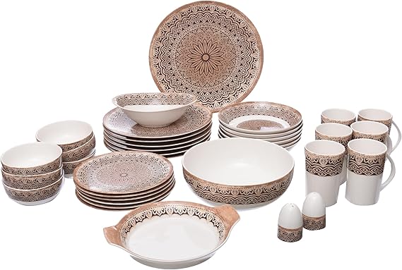 Royal Alfredo Dinner set Arabesque brown 36P