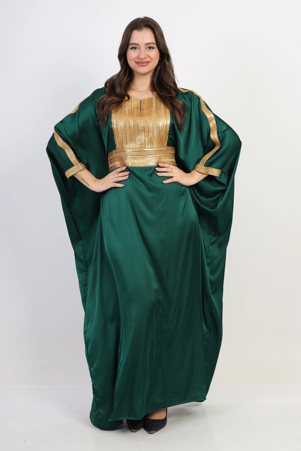 Moroccan Royalty silk dress - Emerald green