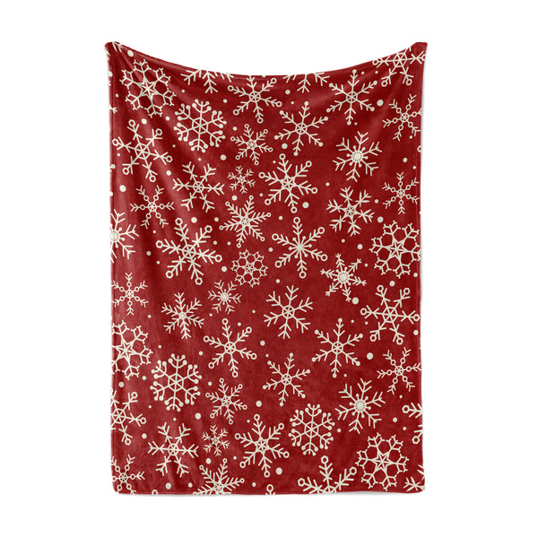 Throw  Blanket White Snowflake with fur