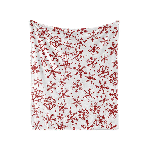 Blanket Snowflake WhitexRed