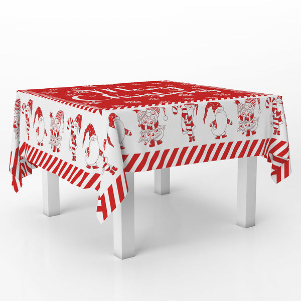 Squared Table Cover The Candy Cane Factory With caption" Merry Christmas "