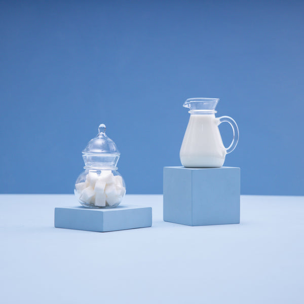 Glassy Bliss Duo: Milk & Sugar Set