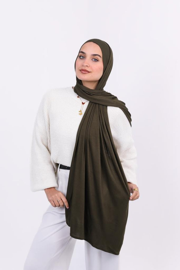 Olive Premium jersey Hijab