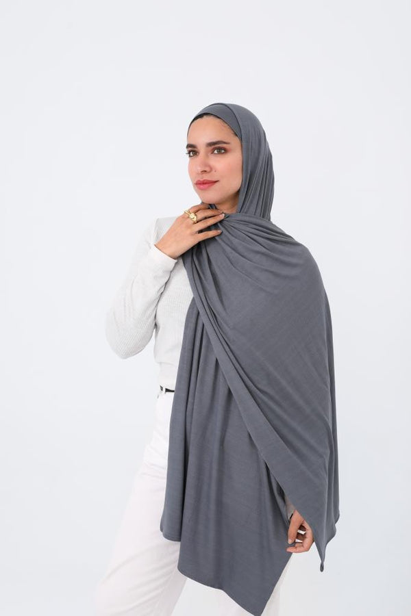 Grey Premium jersey Hijab