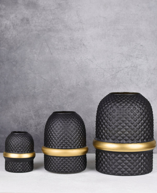 Livia  Vase Set  Black