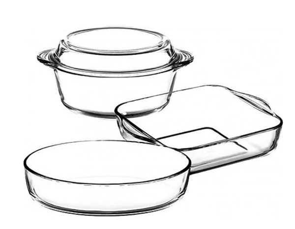 Borcam 2 Oven Dishes and 1 Casserole Set