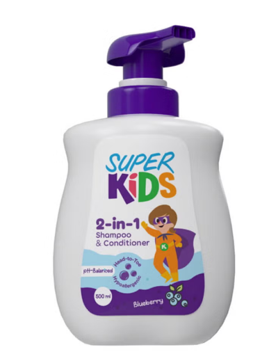 Super Kids 2 in 1 Shampoo plus Conditioner blueberry 500 m