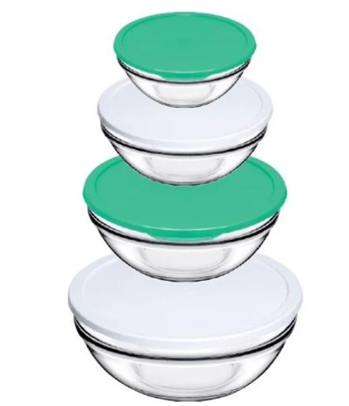 Pasabahce Chef's Bowl with Cover Set - 4 Pieces