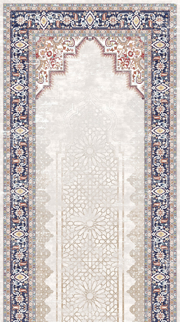 Luxury Velvet Prayer Mat "Persian" in Blue