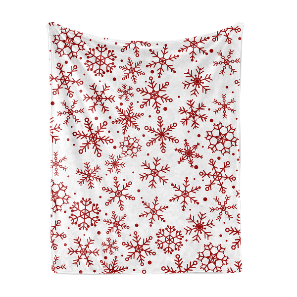 Throw Blanket Snowflake Redxwhite