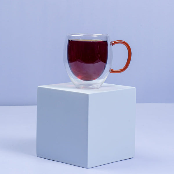 Colored Double Glass Mug