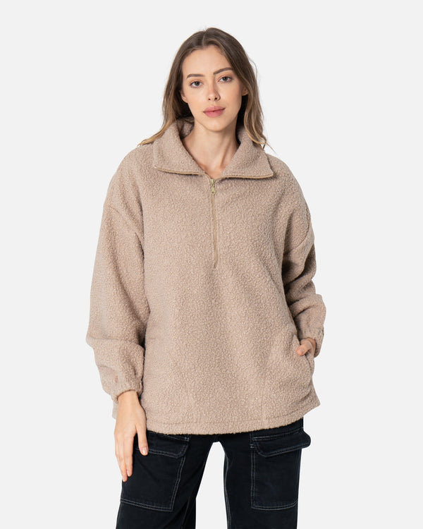 Beige - Fur Sweater Fur Sweater TheMakeovr 