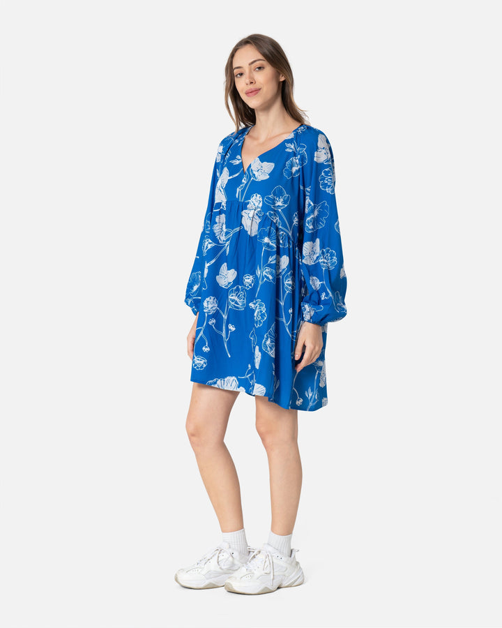 Blue - Floral Dress Flower Dress TheMakeovr 