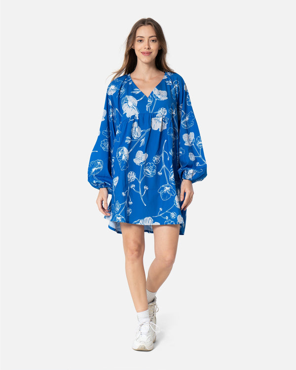 Blue - Floral Dress Flower Dress TheMakeovr 