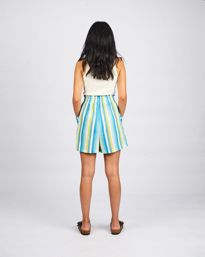 Blue - Streak Shorts Linen Shorts TheMakeovr 