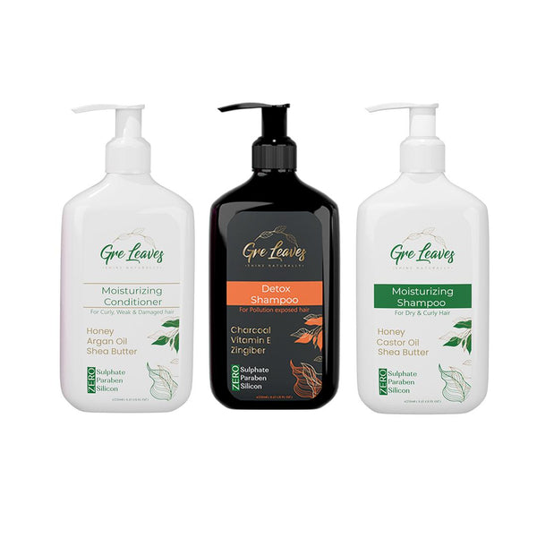 Detox Shampoo +Moisturizing Shampoo + Moisturizing Conditioner