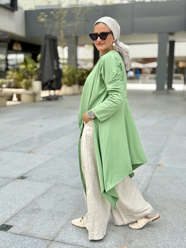 Natural linen beige pants