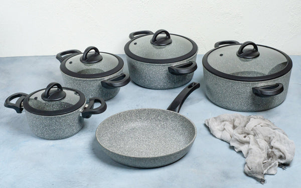 9 Pieces Set Granite Gray