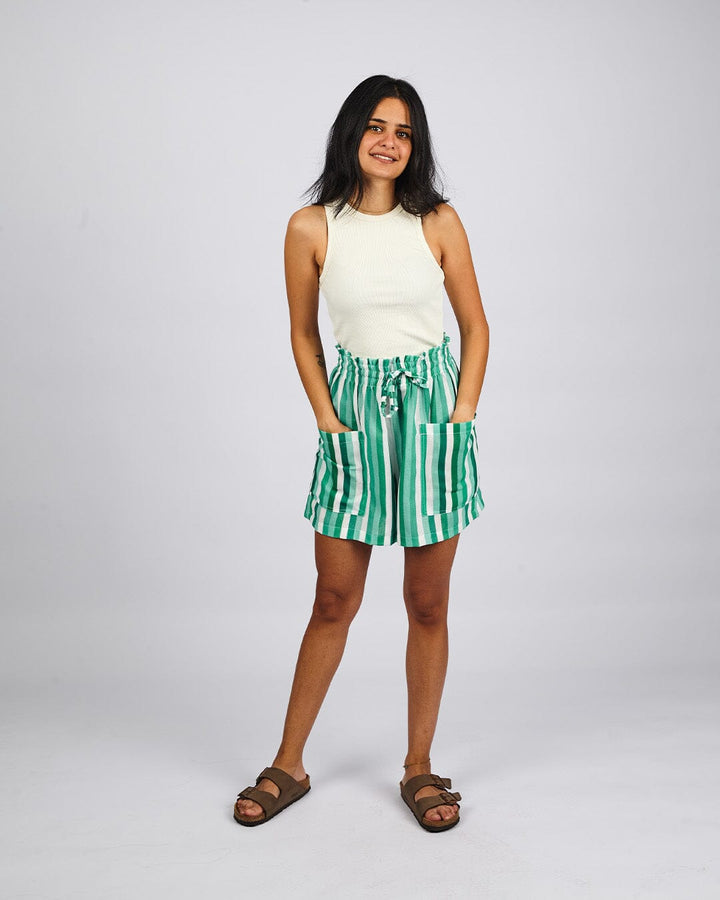 Green - Streak Shorts Linen Shorts TheMakeovr 