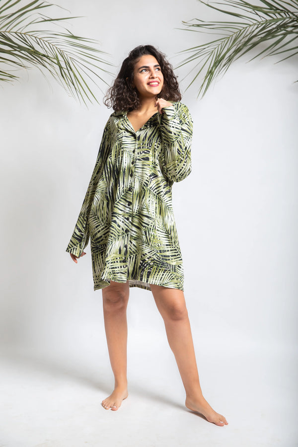 Tropical Shirt Dress