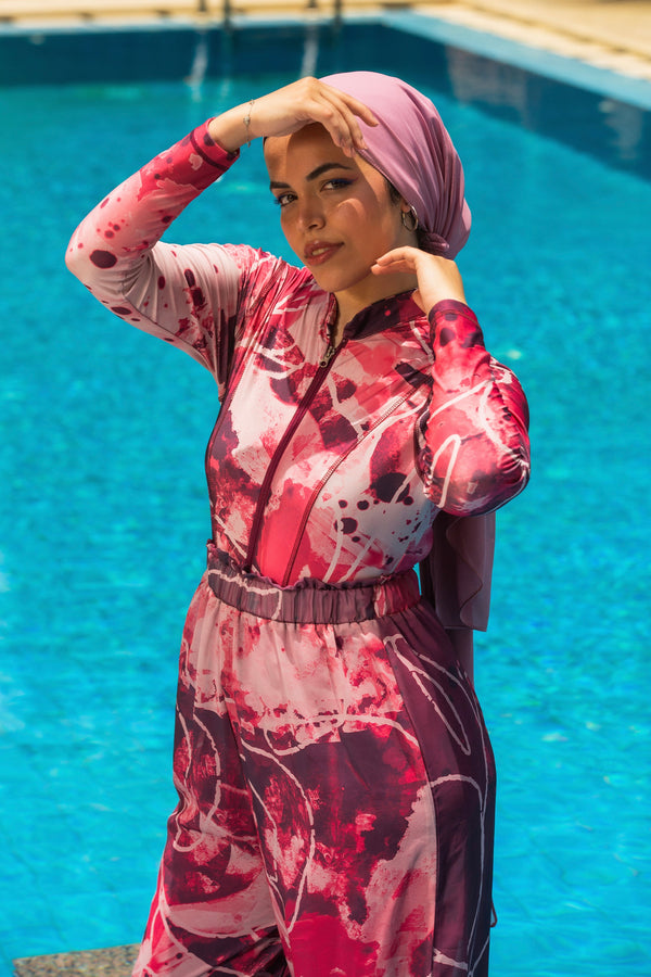 SPLASH BASIC BURKINI MAROON