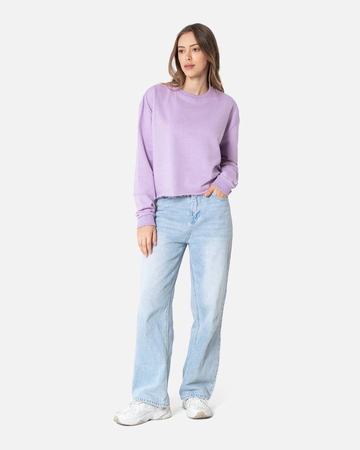 Light Purple - Basic Sweatshirt Cropped Sweatshirts TheMakeovr 