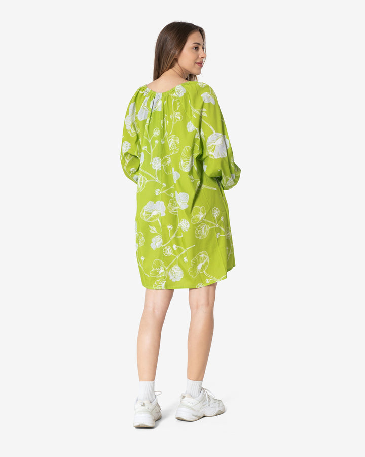 Lime - Floral Dress Flower Dress TheMakeovr 