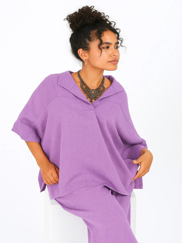 The Essential Linen Set in Purple