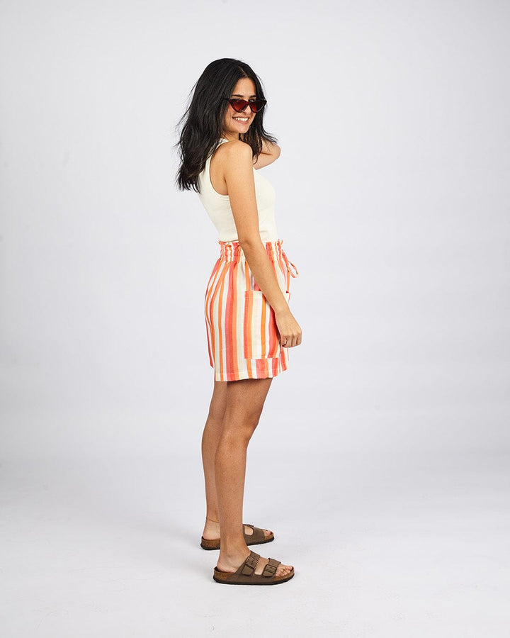 Orange - Streak Shorts Linen Shorts TheMakeovr 