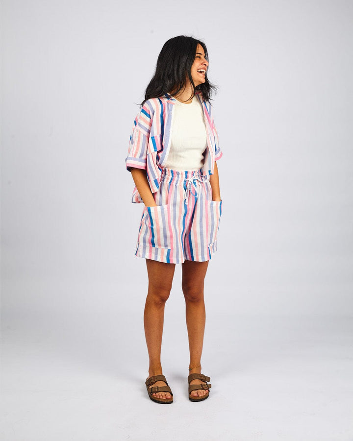 Pink - Streak Shorts Linen Shorts TheMakeovr 