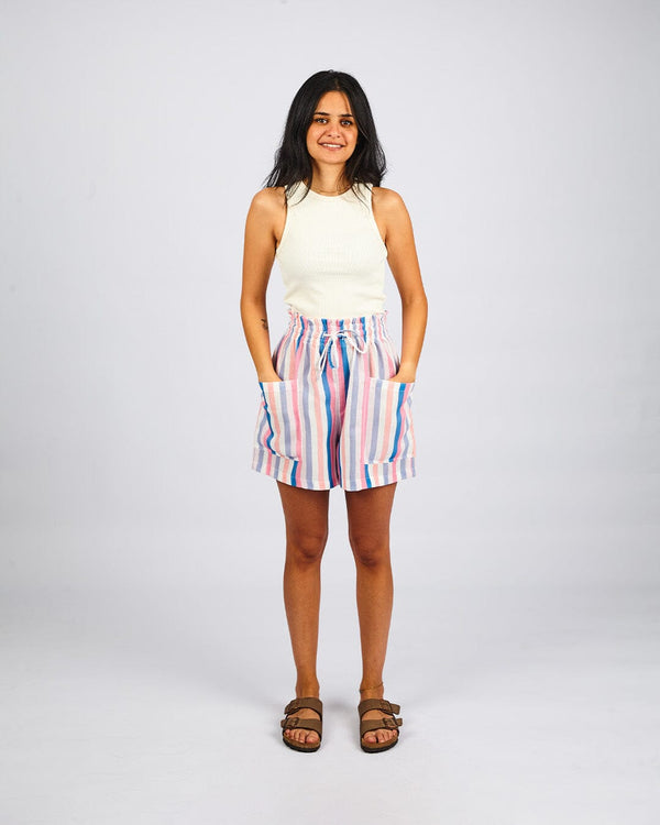 Pink - Streak Shorts Linen Shorts TheMakeovr 