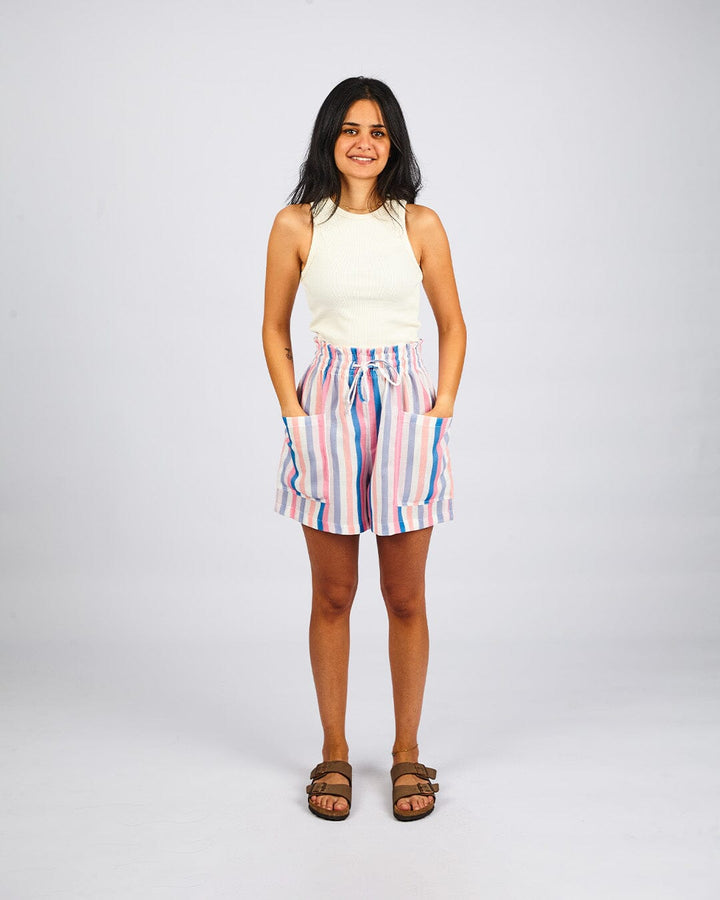 Pink - Streak Shorts Linen Shorts TheMakeovr 