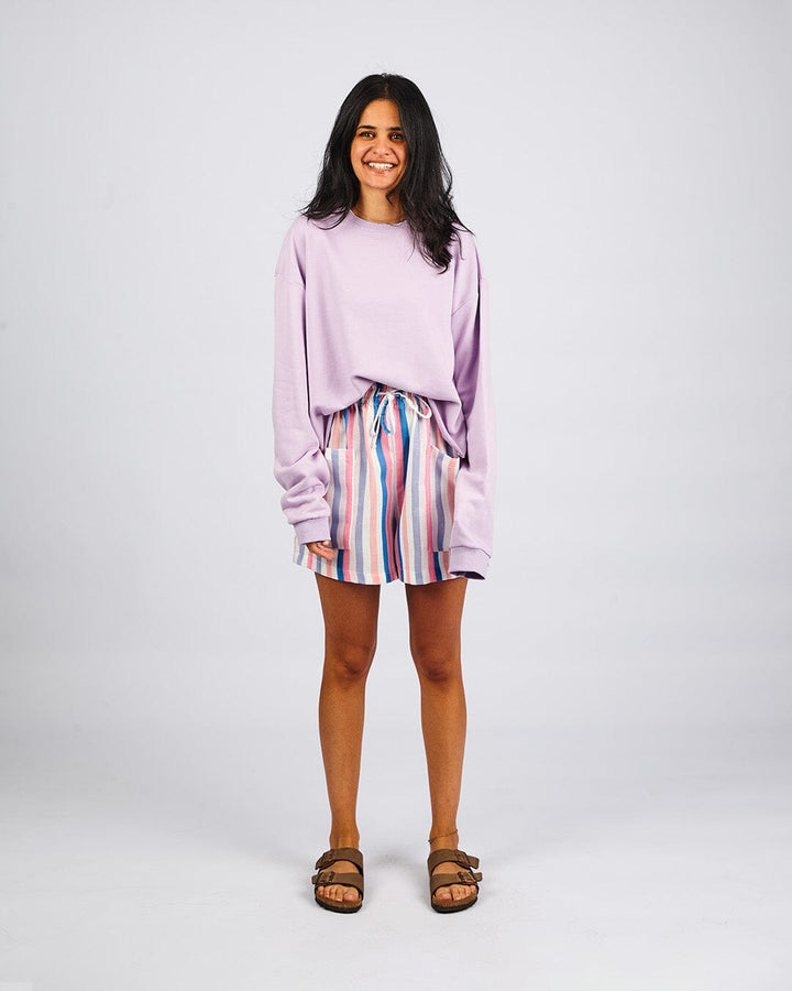 Pink - Streak Shorts Linen Shorts TheMakeovr One Size 