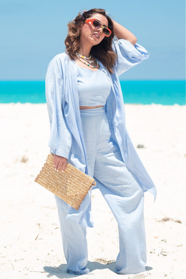 THE COMFY LINEN SET - BABY BLUE