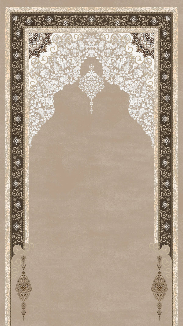 Luxury Velvet Prayer Mat "Doaa" In Coffee