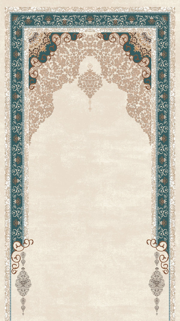 Luxury Velvet Prayer Mat "Doaa " in Mint Green