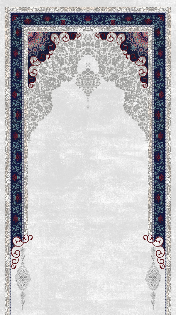 Luxury Velvet Prayer Mat "Doaa" In Grey