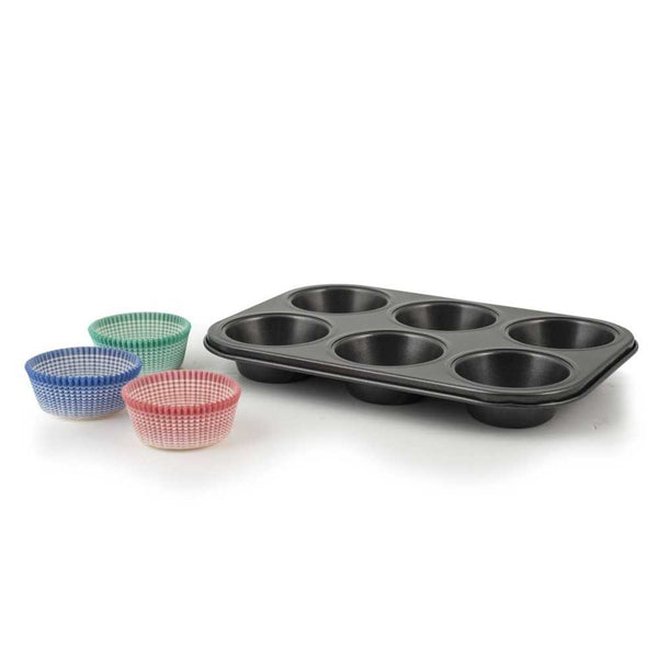 "Guardini Gardenia 6 Muffins Tray  + 30 Paper Bun Cases"